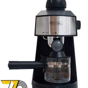 Imagen de la Cafetera Espresso y Cappuccino Royal, resaltando su diseño elegante y funcionalidad avanzada.