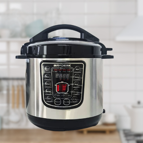 Una moderna olla multifuncional digital de 6 litros con sistema FexMaker, pantalla LED y temporizador de 24 horas para una cocción precisa y sin esfuerzo.