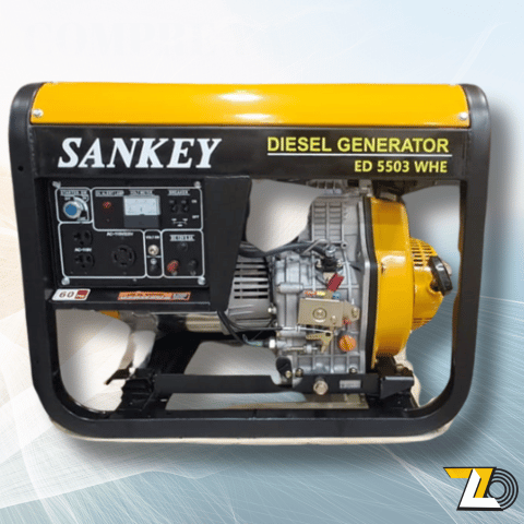 Imagen del Generador Eléctrico SANKEY 5500W con Motor de 13 HP y Múltiples Tomas de Corriente