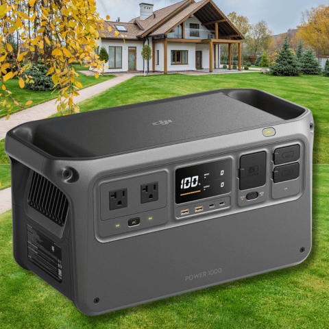 Estación de energía portátil DJI Power 1000W, ideal para cargar dispositivos de alto rendimiento como drones, cámaras y laptops, con carga solar rápida y seguridad avanzada