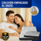 Colchón matrimonial Sirena de color gris sobre base de cama
