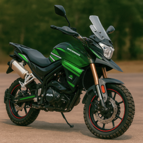 Moto a Gasolina BICORNIO 250 AVA en colores rojo, verde o azul para entrega en Cuba