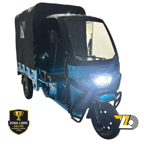 Triciclo electrico Hibrido JMD 1800W 2026 800kg autonomia extendida para Cuba